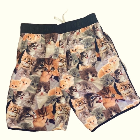Bioworld Kitten Cat Board Shorts Men's Size Large‎ Mesh Lining Drawstring - Picture 3 of 6